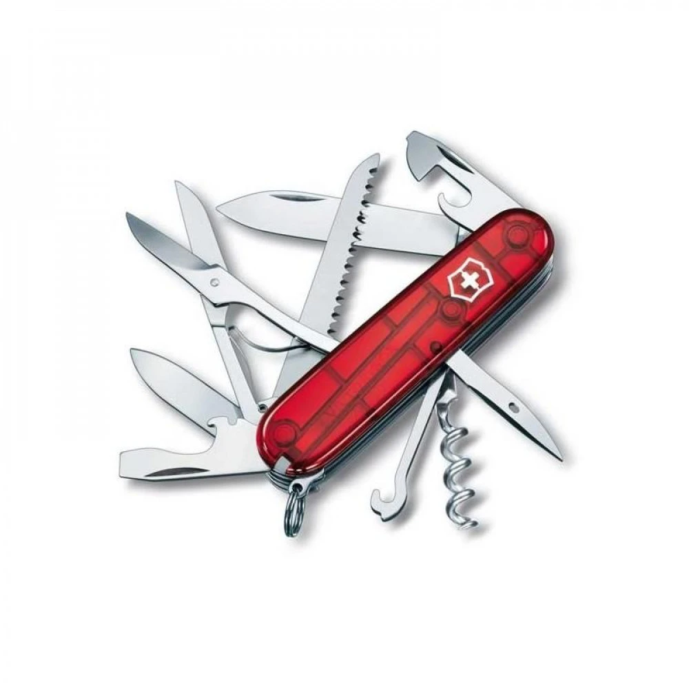 Couteau Suisse Victorinox Huntsman Rouge Translucide 3 Couteau Suisse Victorinox Huntsman Rouge Translucide