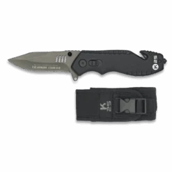 Couteau K25 Coupe Ceinture Noir Lame 8 Cm