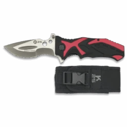 Couteau Pliable Rouge K25 Titane Lame 9.3 Cm