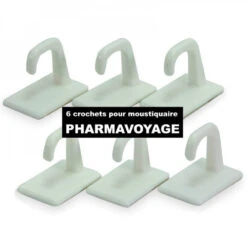 Lot De 6 Crochets Adhésifs Pour Moustiquaire Pharmavoyage -Extérieur Équipement Magasin 1 lot de 6 crochets adhesifs pour moustiquaire pharmavoyage.jpg