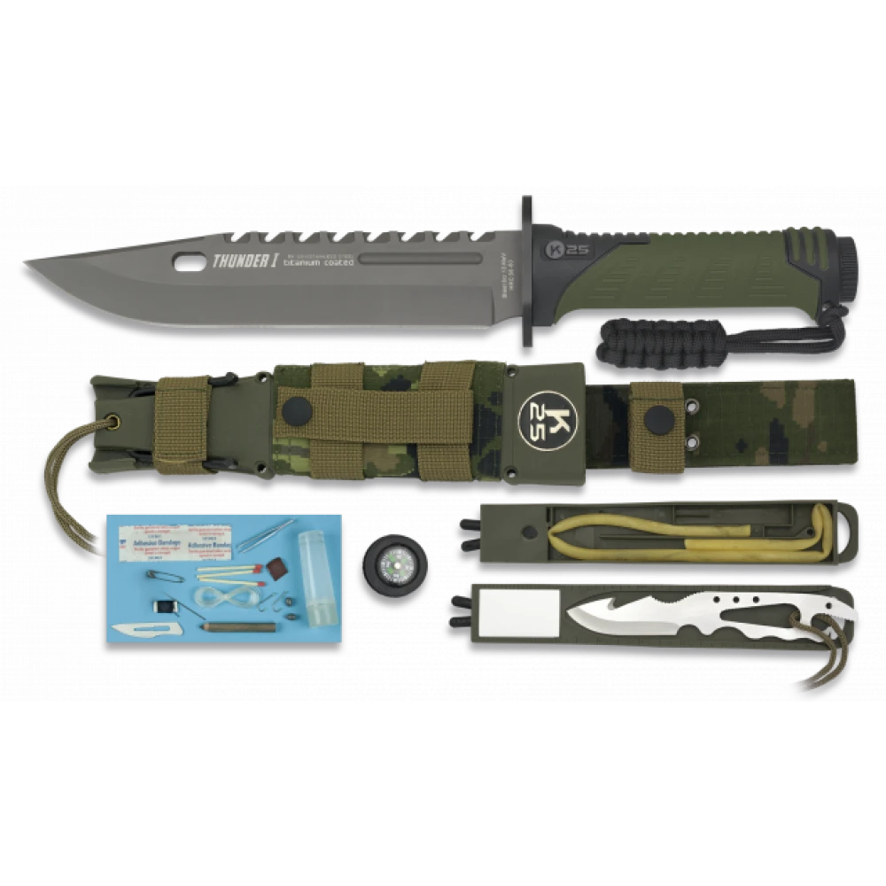 Poignard De Survie Vert Thunder I K25 Lame 20 Cm 3 Poignard De Survie Vert Thunder I K25 Lame 20 Cm