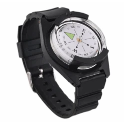 Boussole De Survie En ABS, Bracelet Noir