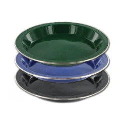 HIGHLANDER Lot De 3 Assiettes Plates De Luxe En émail