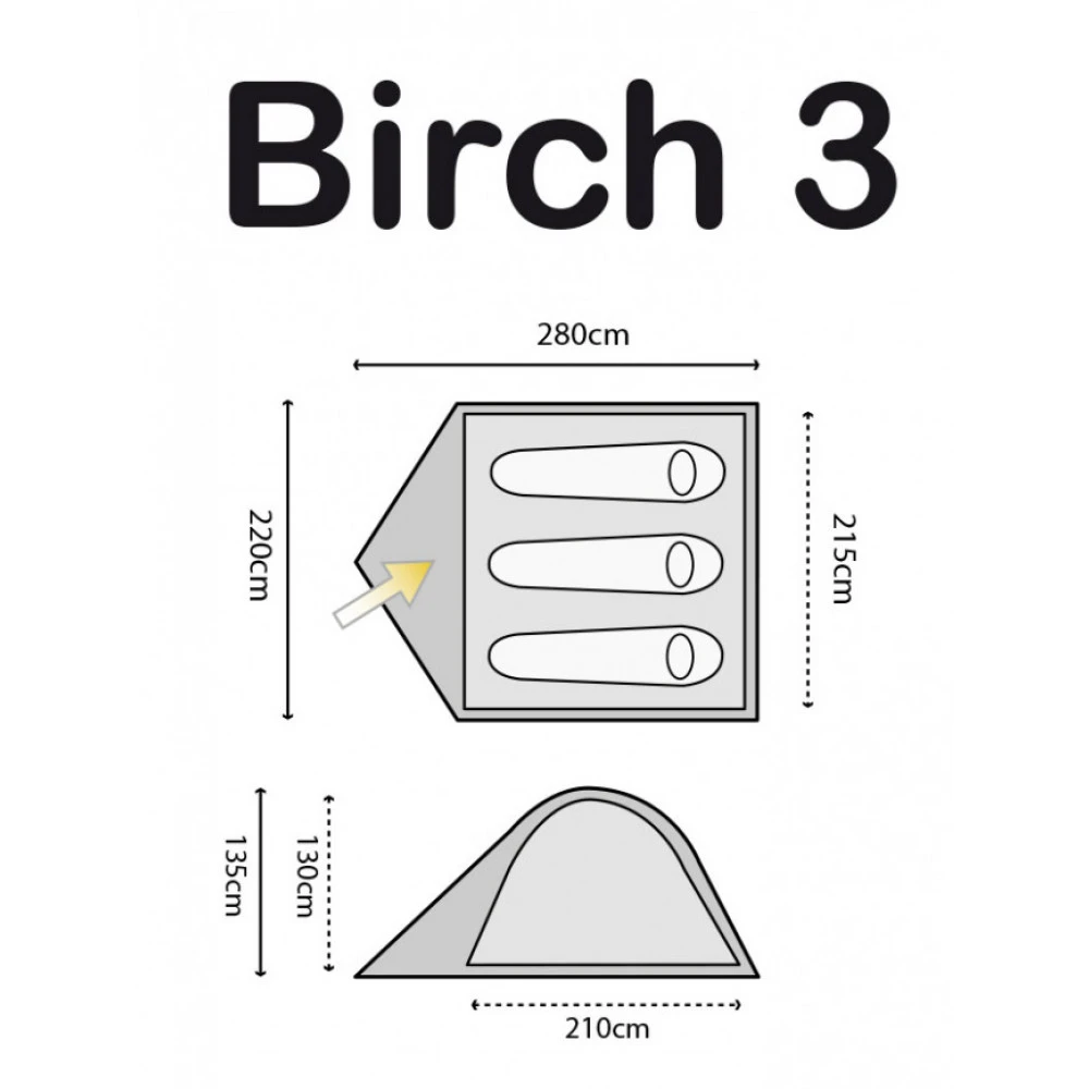 HIGHLANDER Tente Birch 3 Personnes 4 HIGHLANDER Tente Birch 3 Personnes – Image 2