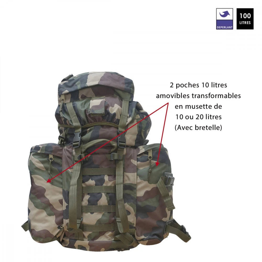 HIGHLANDER Sac à Dos Militaire 100L Avec Sur Sac 4 HIGHLANDER Sac à Dos Militaire 100L Avec Sur Sac – Image 2